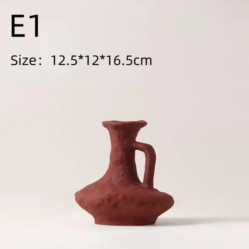 Hydroponics Nordic Style Simple Flower Pot, Ceramic White Vases, Table Accessories, Bathroom Aesthetic Room Decoration - E1