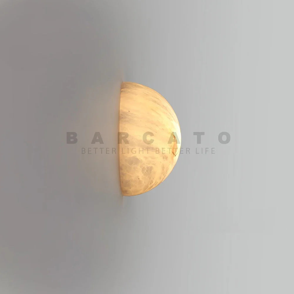 Dolomite marble wall sconce Nordic design round interior lighting