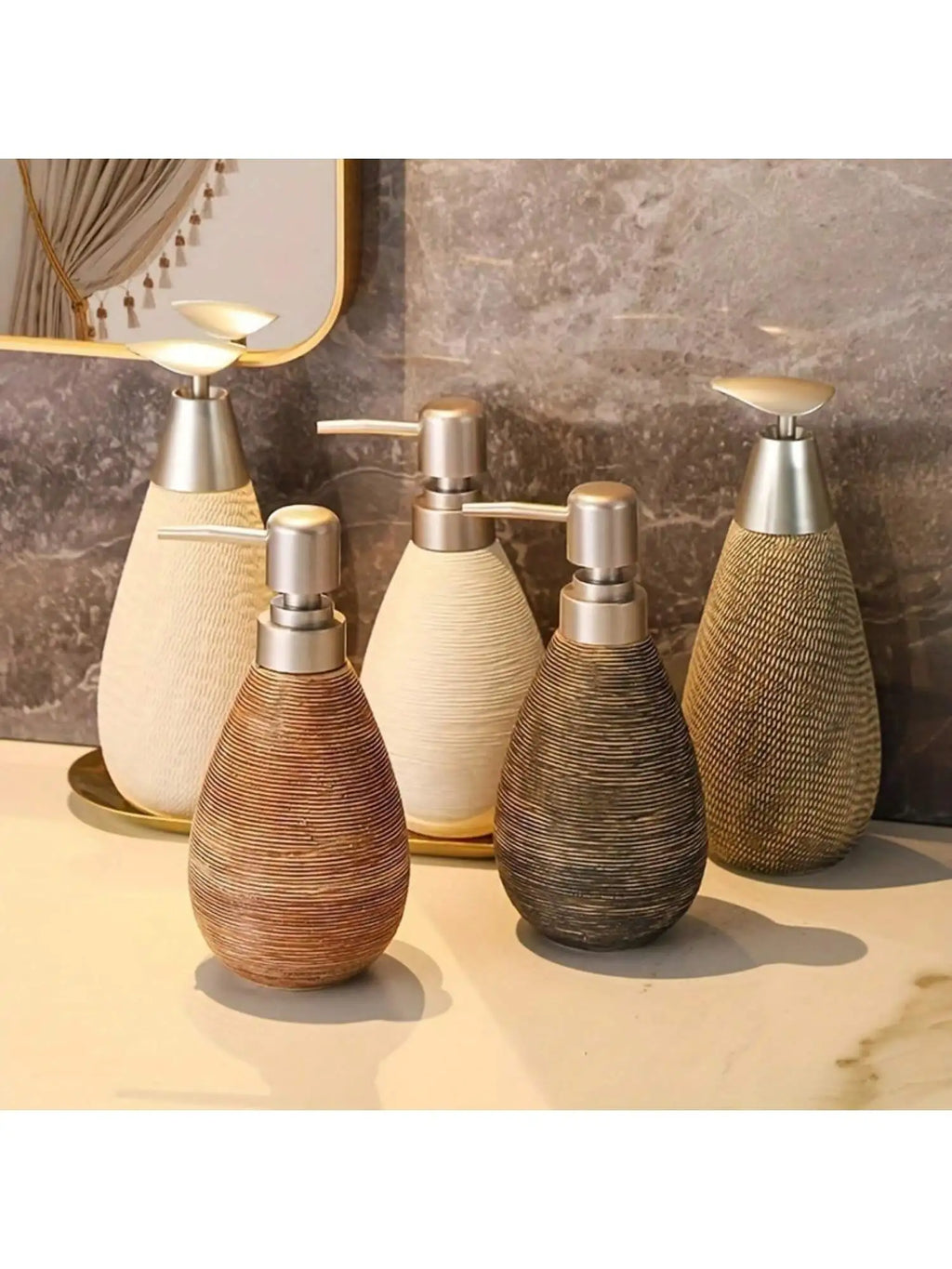 Retro Ceramic Pump Soap Dispenser, Short or Tall, Design 2 - view 3