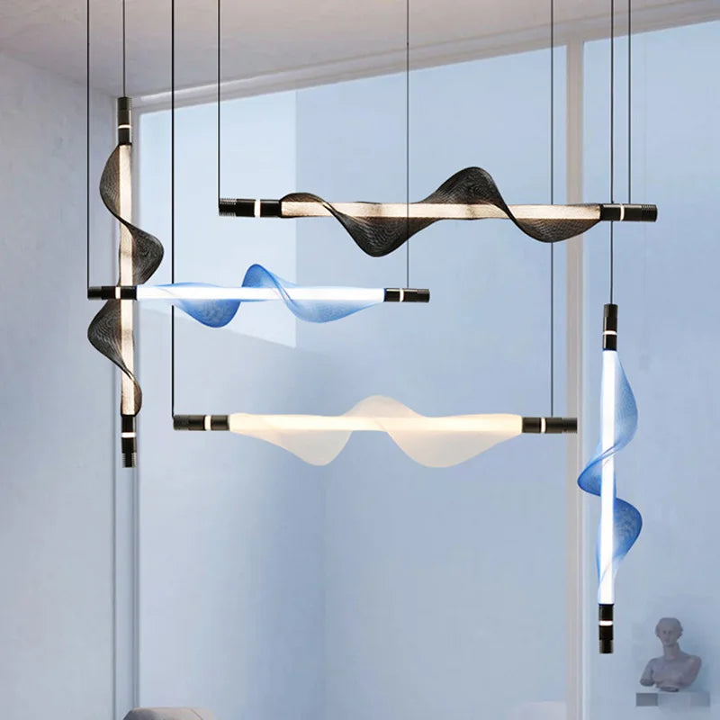 Acrylic led chandelier modern hanging lighting - view 4