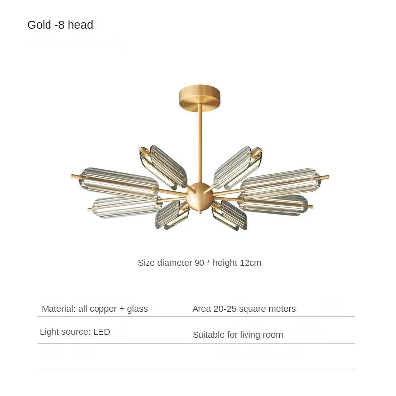 Creative copper pendant light for high-end lighting - Gold-90cm / 3 modifiables