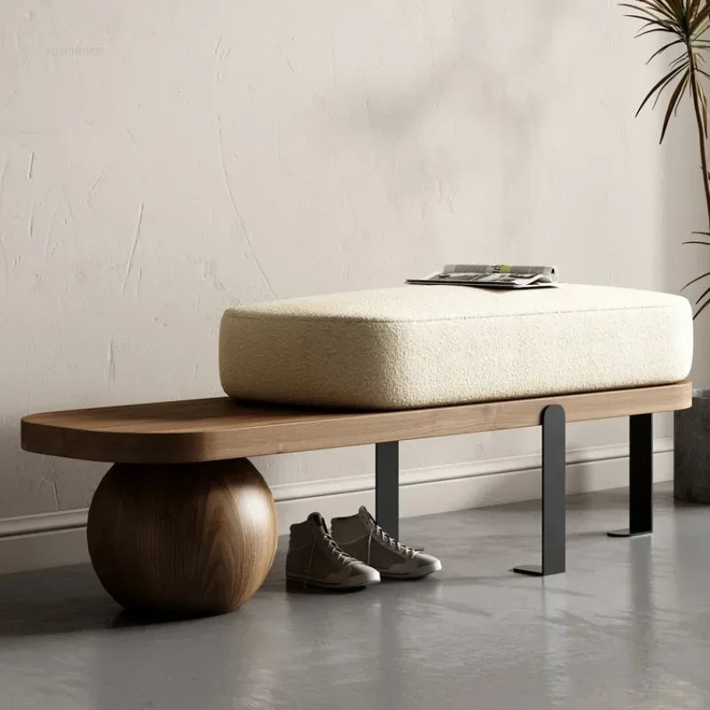 Multifunctional solid wood bench for elegant interior