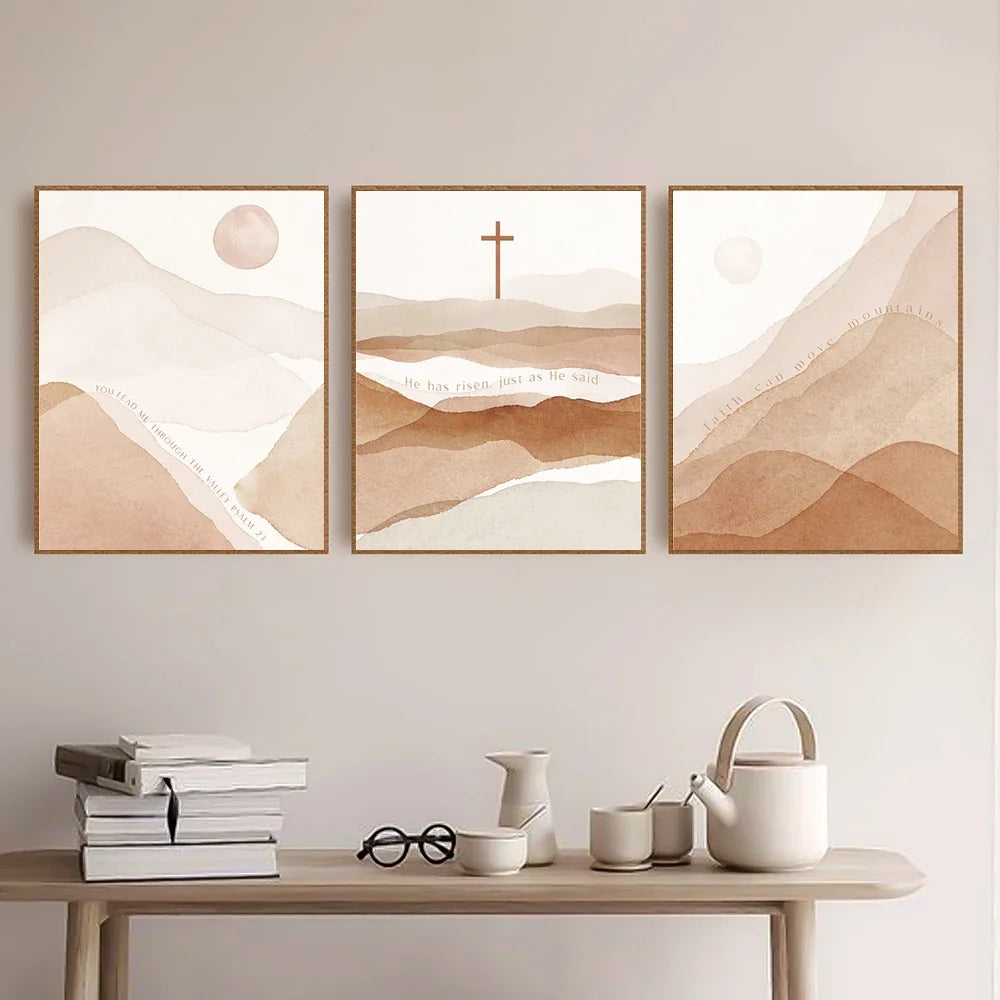 Minimalist art prints jesus cross modern decoration