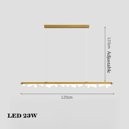 Modern minimalist chandelier in black gold for interior decoration - Neutral Light / 120cm G