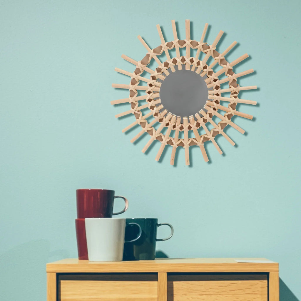 Woven rattan decorative mirror for a natural touch - view 7