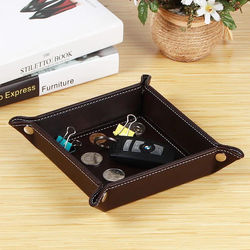 Modern pocket-vacuum tray for keys and small objects - Chocolat