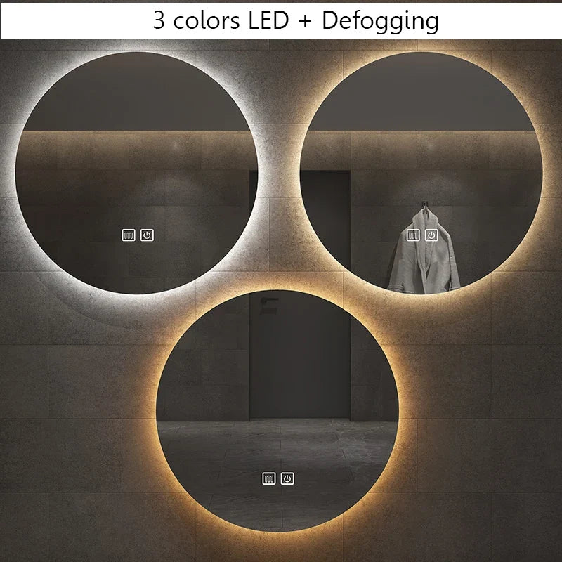 Classic Round Backlit Anti-Fog Mirror 70-80cm - 70cm 3 couleurs