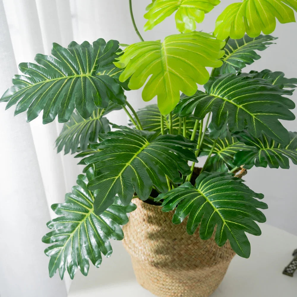 Large artificial plants monstera tropical palm for outdoor decoration - view 4