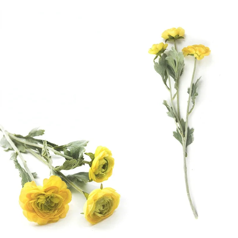 Artificial silk decorative flowers for festive events - Light Yellow