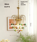 Angel's tear trendy ceiling lamp in elegant light crystal for interior - Dimmable / 30cm / Chrome hardware