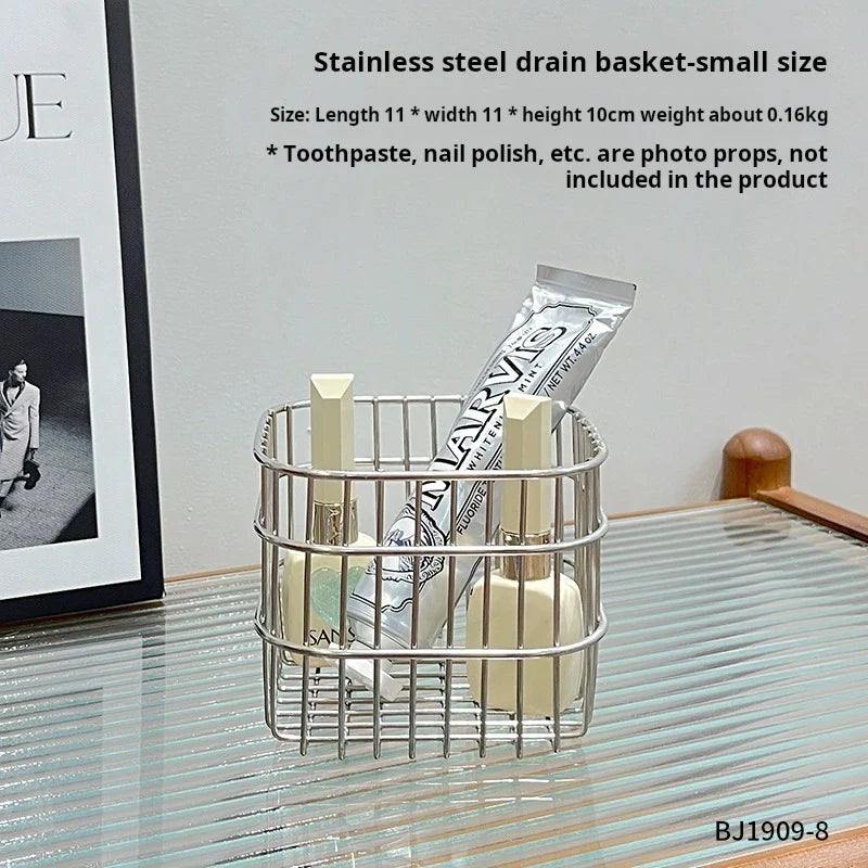 Stainless steel square storage basket to organize your interior - 11X11X10cm