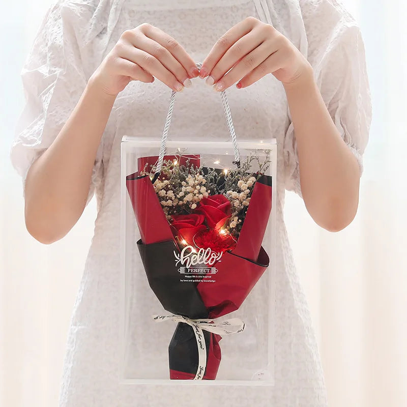Bouquet of artificial rose wines gift for the saint valentine wedding decorations - Red