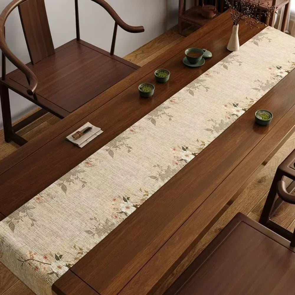 Chinese style tablecloth birds and bamboo ink pattern - view 2