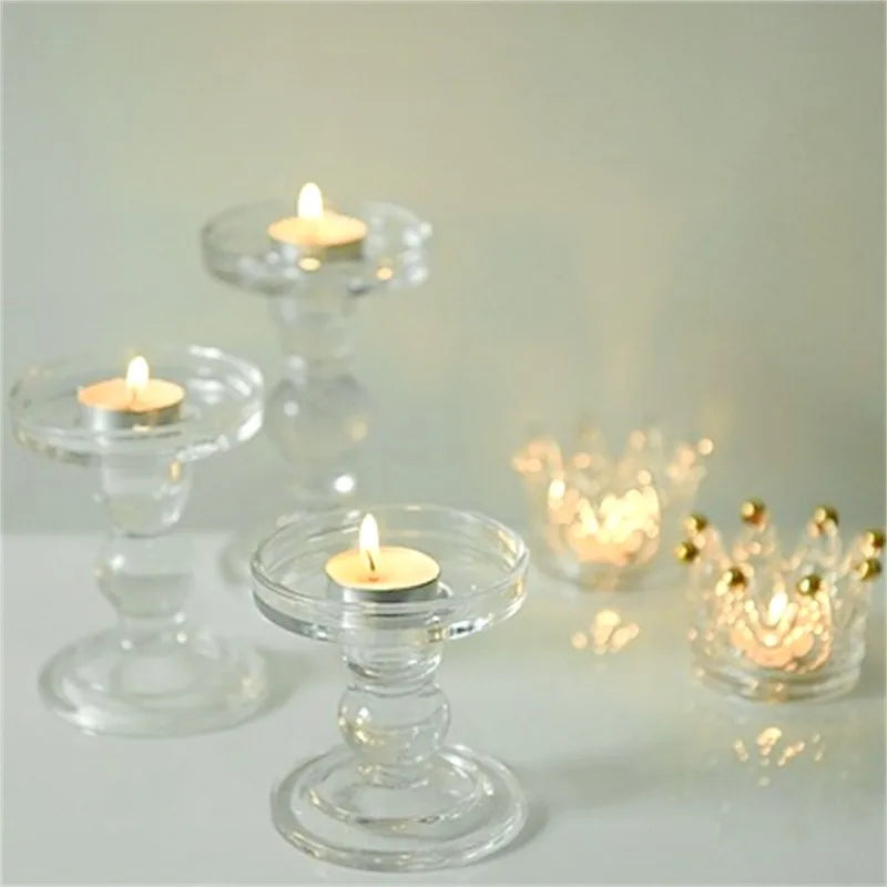 Glass Candle Holders Dia 8cm Cylinder Vases for Pillar Candle, Holders or Flower Vase Wedding Decoration Candlelight Dinner - view 5