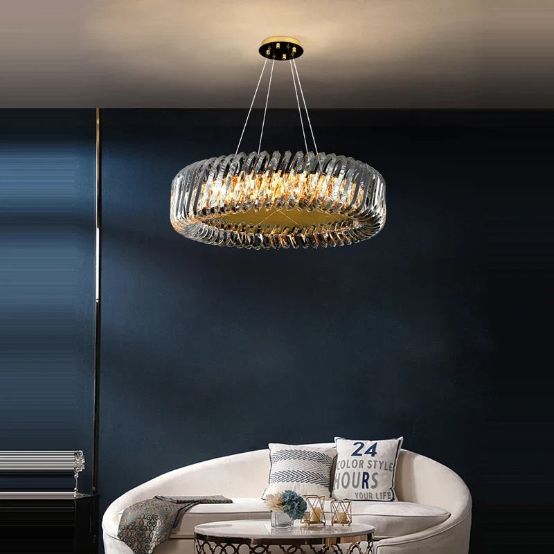 Modern ceiling lamp in elegant and refined gold led crystal - view 5