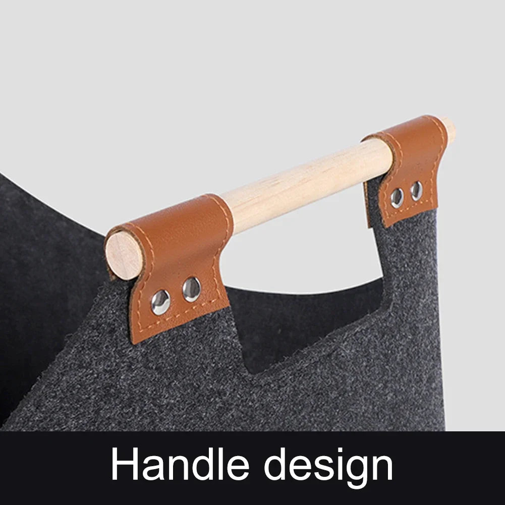 Folding felt basket for wood and clothing storage - view 7