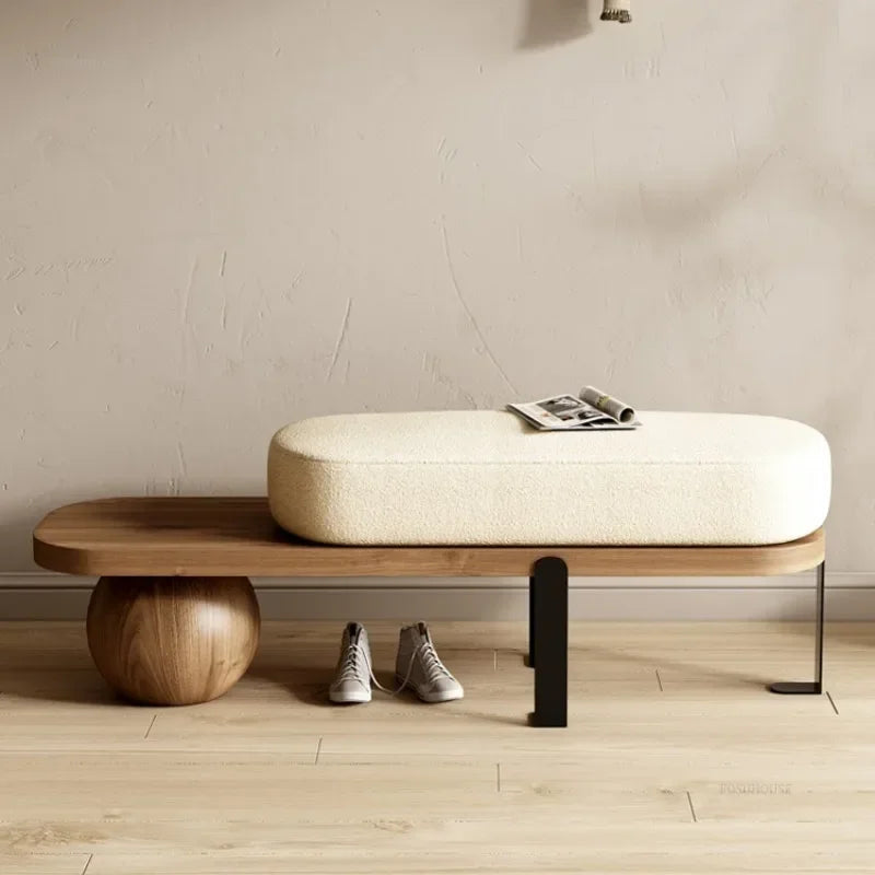 Multifunctional solid wood bench for elegant interior - view 3