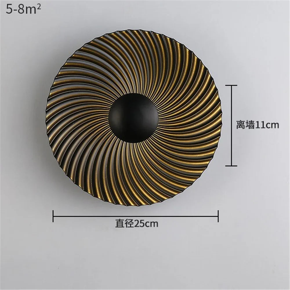LED wall sconce round in decorative Nordic metal for modern interior - H
