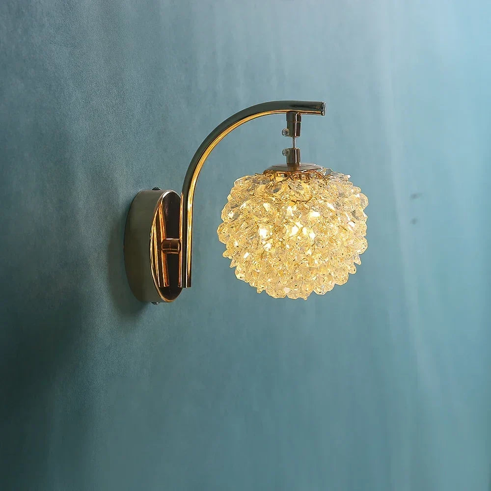 Nordic wall sconce design in decorative crystal ball