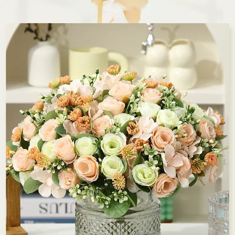 Artificial silk hortensia bouquet for elegant decoration - view 5