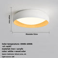 Japanese retro light circular anti glare light soft lighting - White-52cm / 3 modifiables