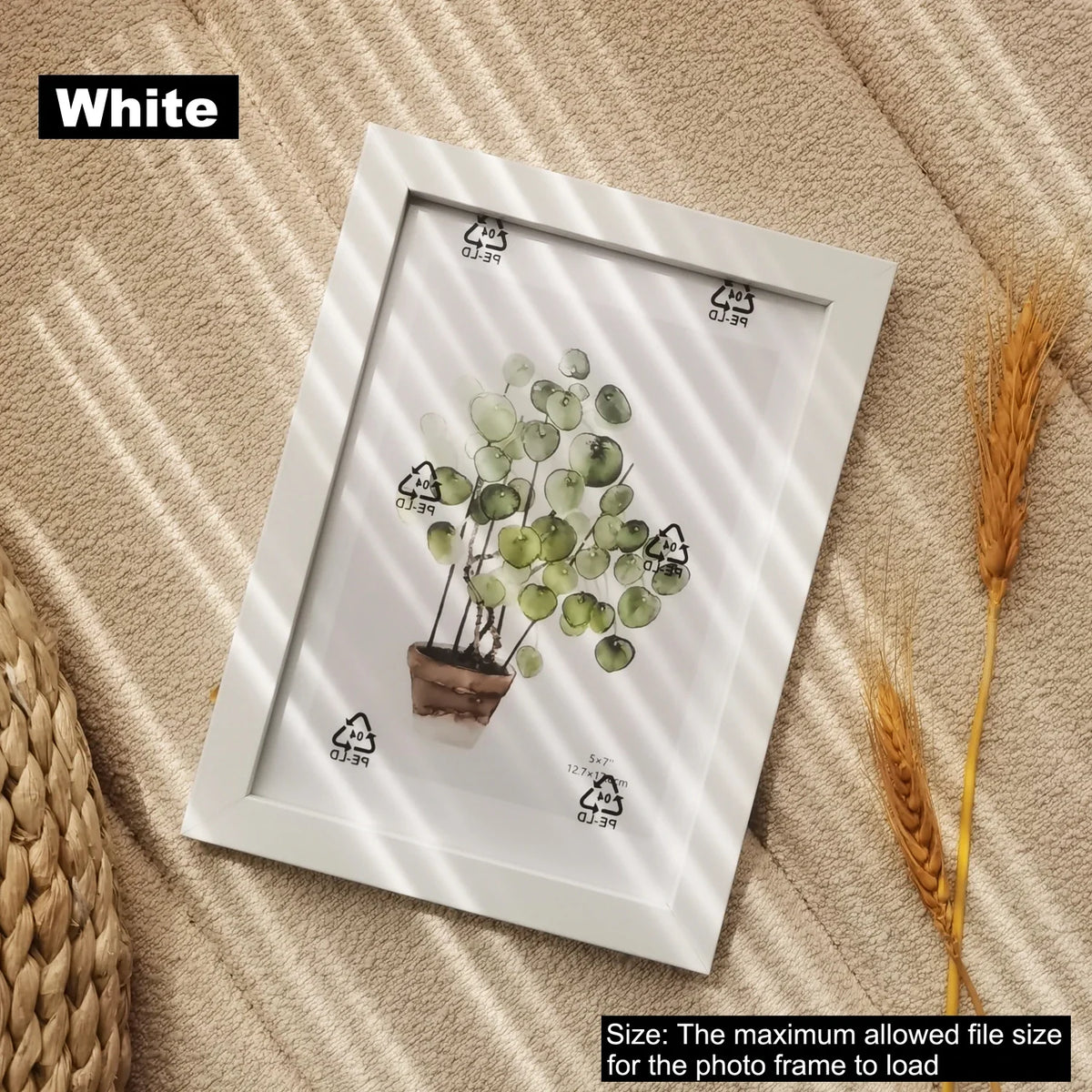 Wooden picture frame to hang or pose decorative - White Frame / A4 21X30cm