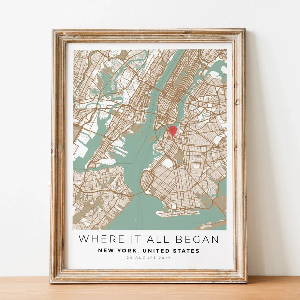 Personalized City Map Print for Valentine's and Anniversary Gifts - view 2