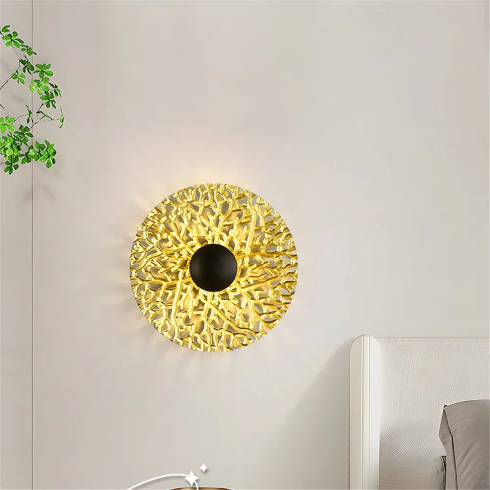 LED wall sconce round in decorative Nordic metal for modern interior - view 5