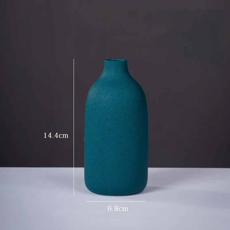Ceramic Small Vase for Home Decoration, Simple and Modern, Round Flowers, Solid Color, New - 25