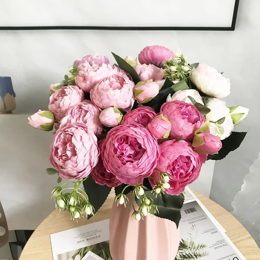 Small bouquet of artificial flowers for spring and festive decorations