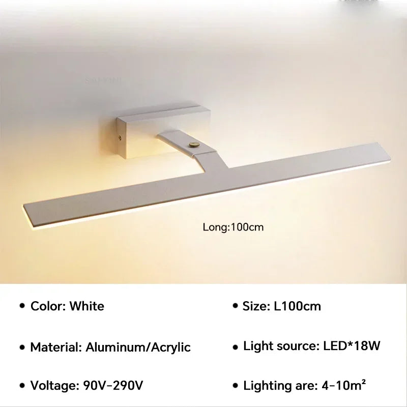 Modern waterproof led wall sconce for rotary and light mirror - Warm White / White 100cm