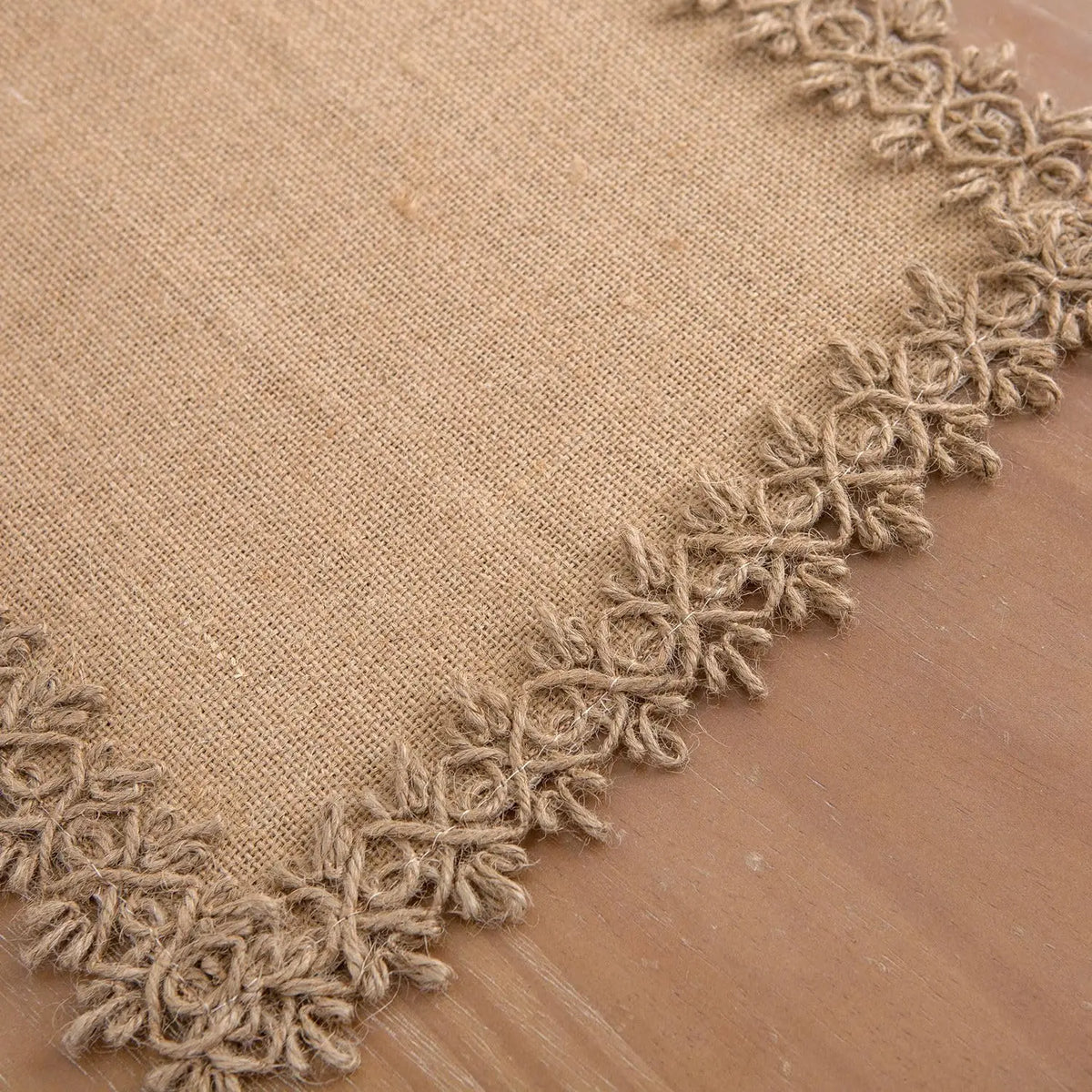 Table runner macrame beige rustic bohemian fringes - view 7