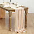 Vintage Beige Cotton Gauze Table Runner for Weddings and Dinners - 40x200cm