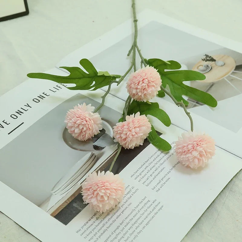 Artificial chrysanthemum branch for elegant floral decoration - Pink