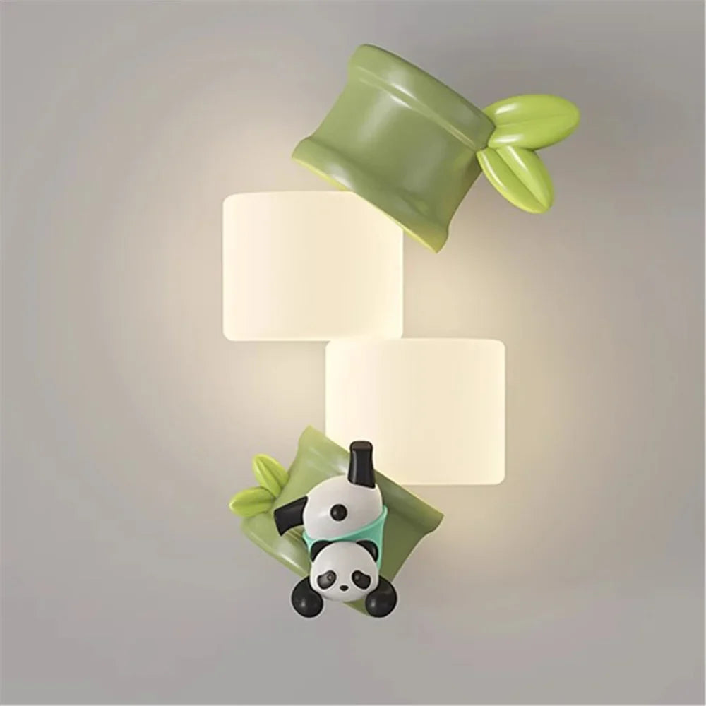 Wall sconce with led monkey and panda for children - view 2