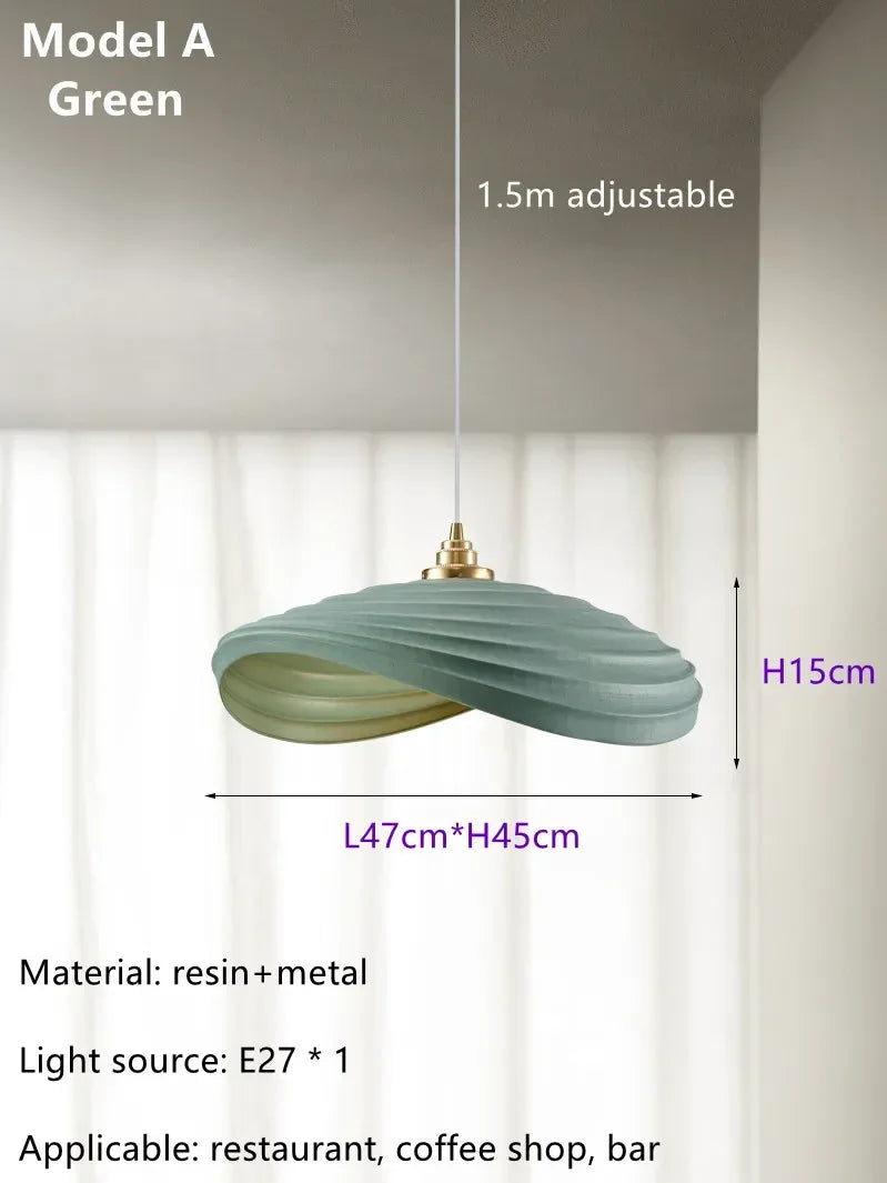 Modern Nordic design art pendant light for interior decoration - A-Green / Natural Light