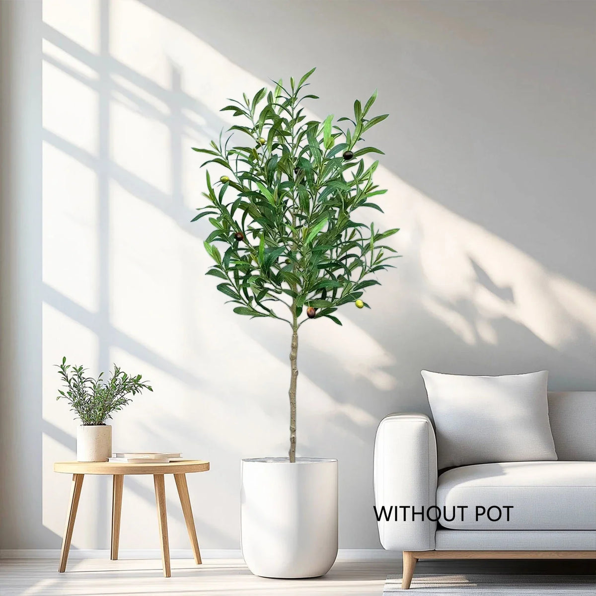 Realistic artificial olive branch for interior decoration - view 2