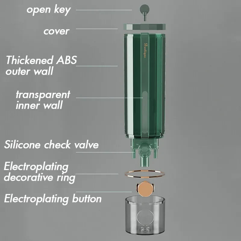 Liquid soap wall dispenser for bathroom and hotel - view 2