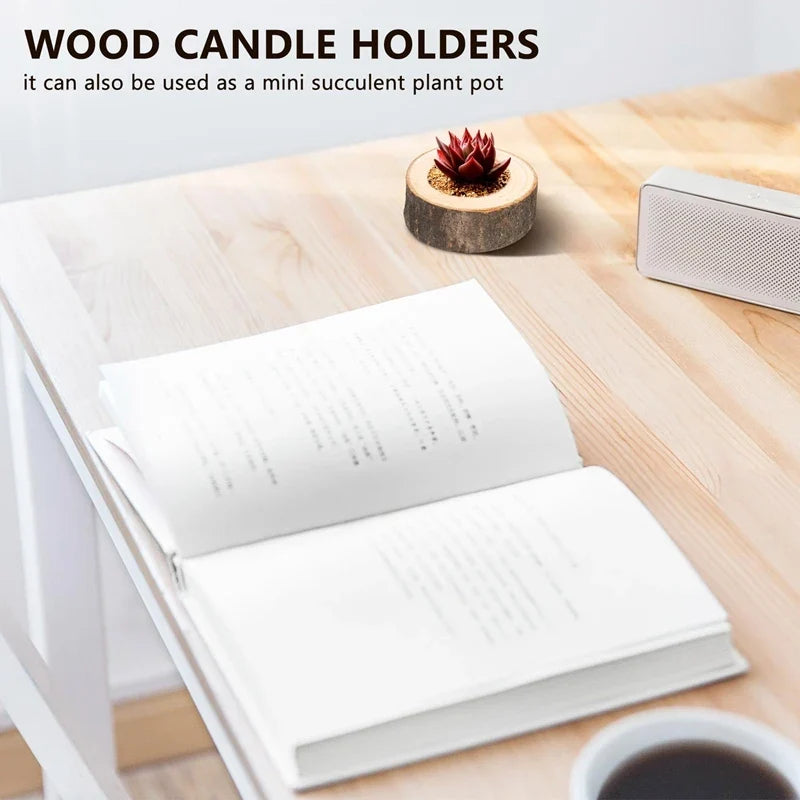 12Pcs Wooden Candle Holder,Votive Tealight Holder For Wedding Party For Table,Halloween Christmas Party Home decor - view 3