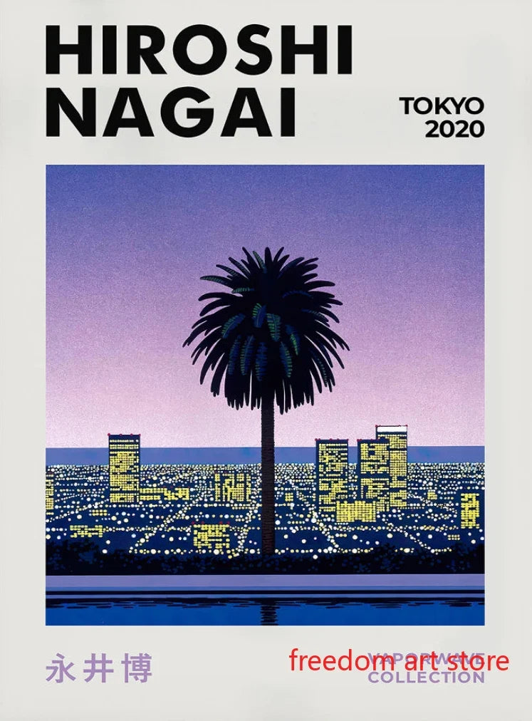 Seaside Japanese Vintage Art Poster by Hiroshi Nagai - 20X30cm Unframed / 1