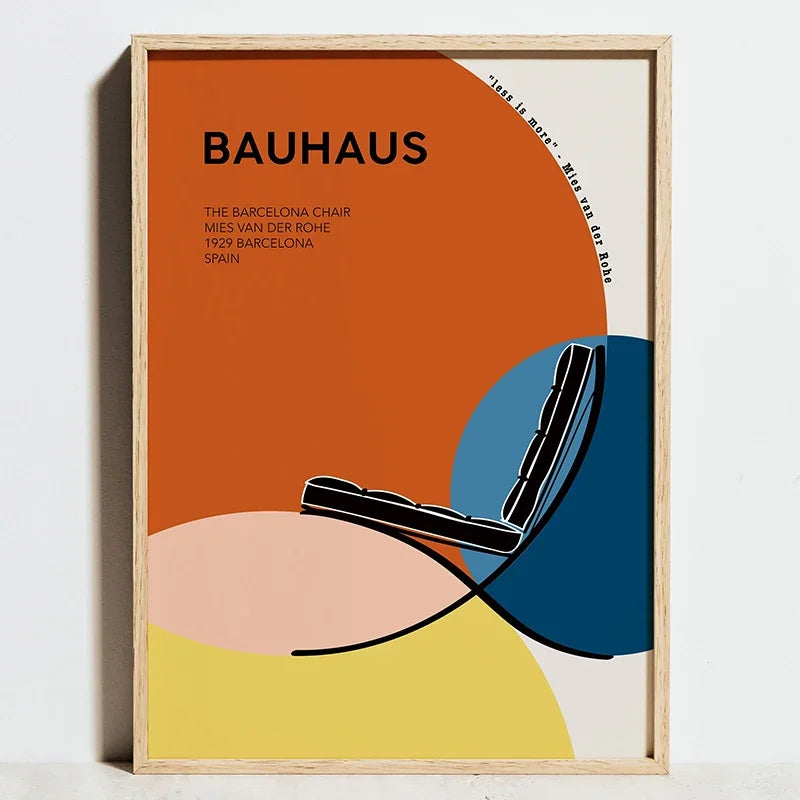 Bauhaus Geometric Poster for Industrial and Scandinavian Decor - A4 21x30cm Unframed / F0069-11