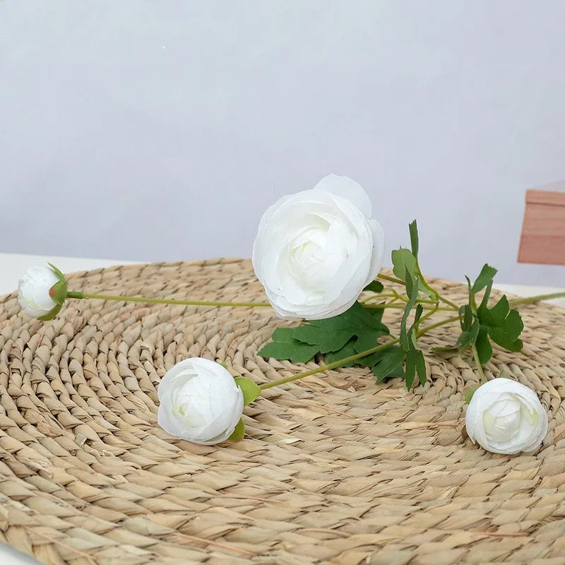 Artificial silk peony flowers for decorations and festive events - White