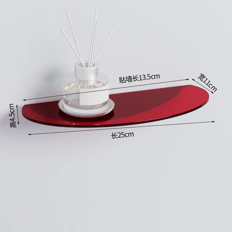 Acrylic floating shelf for modern invisible storage - 25x11cm 2