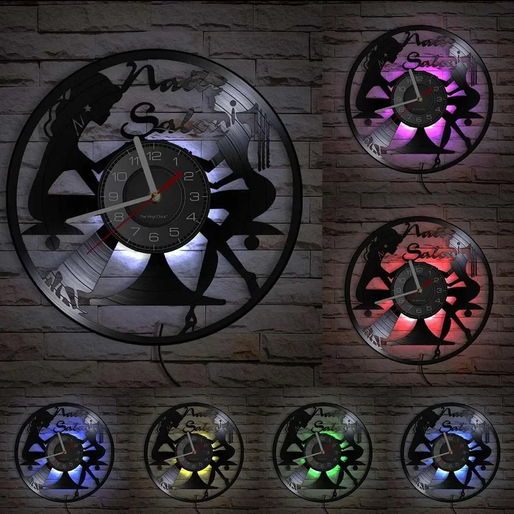 Vinyl wall clock for manicure and beauty salon - With LED6