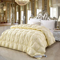 Temperature controlled down quilt, white goose down quilt, single person cotton quilt with thickened core for warmth and comfort - 200x230cm 4kg / beige