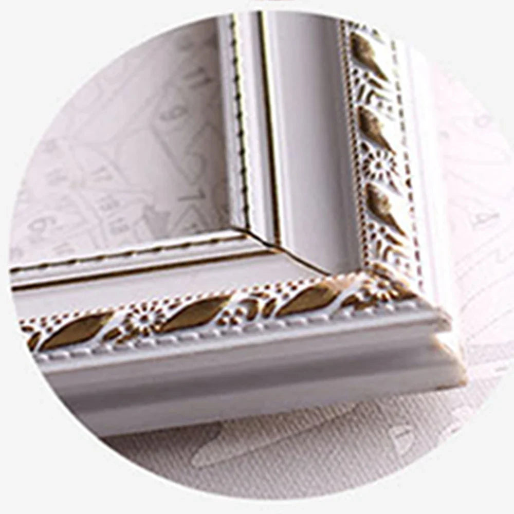 Wooden frame for oil painting and decorative mosaic - White / 60x80cm