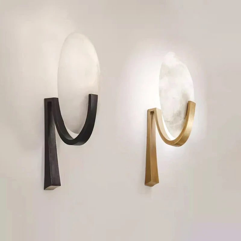 Nordic wall sconce in copper and marble modern design to led