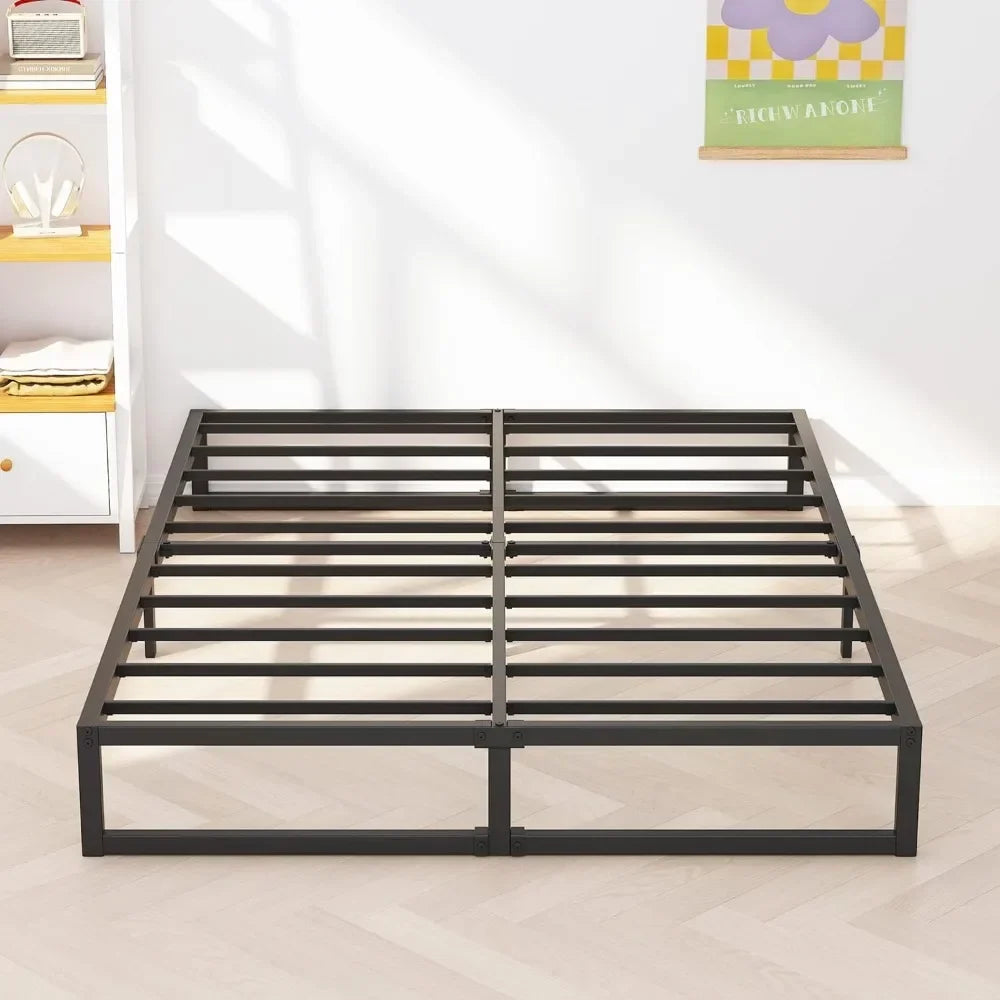 King Size Bed Frame, Metal Platform Mattress Foundation With Steel Slat Support, No Box Spring Needed,8 Inch King Size Bed Frame - view 2