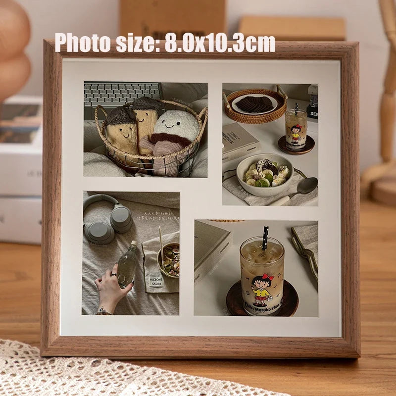 Vintage wooden picture frame for wall decoration - 23x23cm-4 2 / 23x23cm