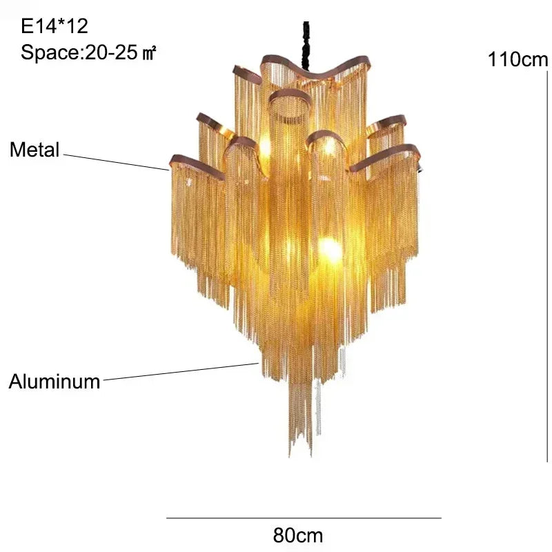 LED pendant light padmilles industrielle lighting interior modern decoration - Gold 80cm / Neutral Light